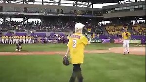 The first pitch at Alex Box is in 🔥 Coach Mulkey is a natural | LSU Women's Basketball