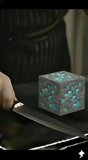 Slicing Diamond Ore in Minecraft: ASMR Relaxation