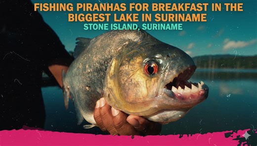 Fishing Piranhas For Breakfast In The Biggest Lake In Suriname | Stone Island, Suriname