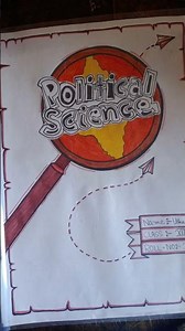 PROJECT DESIGN 🥰 my political science file front page ❤️ MADE BY ME 🖍️✌️