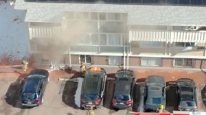 Colorado Springs Fire Department working an apartment complex fire