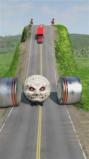 Cars & School Bus vs Hydraulic Crush BeamNG.Drive