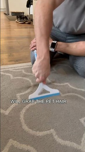 Remove per hair from carpet with a squeegee 🦮🐈 #dog #cat #home