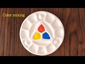 Guess 12 colors from color mixing 4 colors with ethane cycle🎨|satisfying|colors|paint mixing video