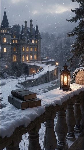 A Winter Night at the Gothic Castle | Dark Academia Ambience with Snow & Candlelight🕯️❄️ #gothic