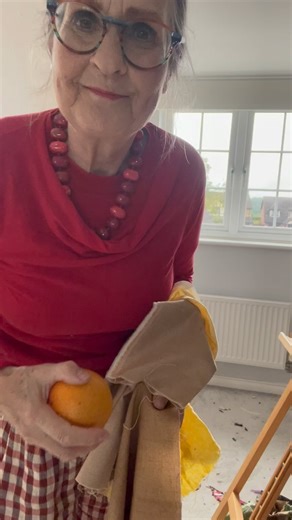 6.7K views · 931 reactions | Preparing for my demonstration @oil.and.oak tomorrow, Saturday 13th and choosing background fabrics for my still life of #oranges in a bowl as well as making a start on the picture. If you would like to like to see how the image progresses do pop by if you can. Open 10-4 #hayonwye #textiles #textileart | Art in Textiles | Facebook