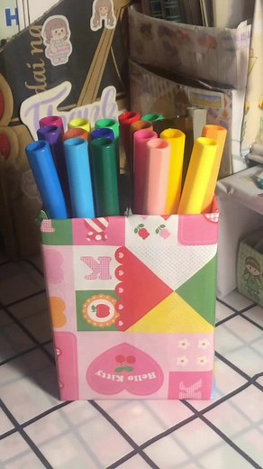 Làm kệ bút đơn giản#studywithme #bàihọcmỗingày #bànhọcgấpgọn #vlogstudywithme