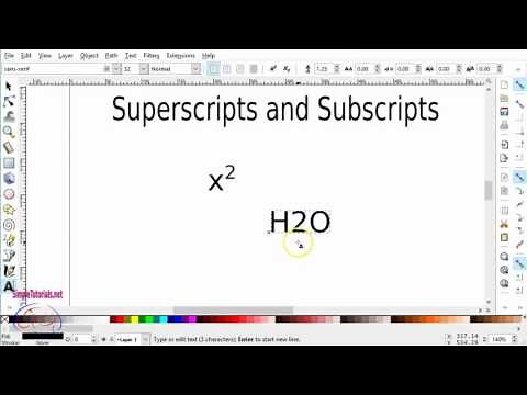 Inkscape Superscripts and Subscripts