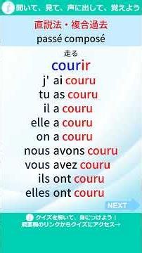 [French Indicative Past Tense Conjugation] [partir, sortir, courir] - Listen, see, say aloud, and...