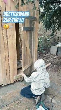 This door used to just be the wall! | Building a simple door #diyprojects #diy #gardenhouse #wood