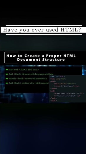 💻 HTML 💻 How to Create a Proper HTML Document Structure 💻 #shorts #KGRDevShorts