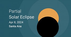 April 8, 2024 Partial Solar Eclipse in Santa Ana, California, USA