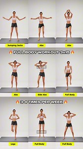 618K views · 8.5K reactions |  10-Min Full Body Burn You Can Do Anywhere!  No equipment, no excuses! This simple 3x15 full-body routine hits your abs, legs, and cardio in one go. ✅ Perfect for beginners ✅ Do it at home ✅ 3-4x a week = results  Challenge a friend and crush it together  #WorkoutFromHome #FatBurningWorkout #NoExcuses #TotalBodyFitness #FitLifestyle | DEMIC | Facebook