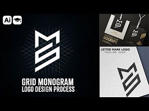 Monogram M+S Letter Logo Design Tutorial in Adobe Illustrator |Grid System & Modern Logo Process