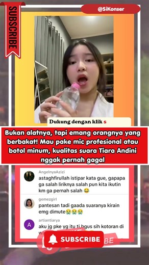Tiara Andini nyanyi pake botol Air Mineral #sheilaon7#tiaraandini #shorts