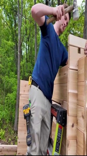 Great skills to install wooden interlockig wall framework skills for builders | Handmade construction