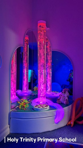 This amazing space created at Holy Trinity Primary School by Learning SPACE made the most of a small space to really create a magical space for children of all abilities and needs. We used lights, soft fitting, textures and movement to make a space that children will feel really safe and relaxed in. Get in touch if you see anything you like here | Learning SPACE | Facebook