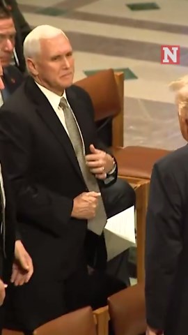 Donald Trump and Mike Pence Shake Hands at Jimmy Carter's Funeral