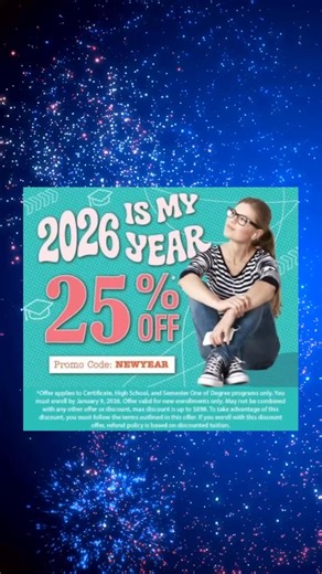 🎯 2026 is the year you get intentional. New goals. Real progress. Take a minute to figure out what you want to work toward, and start now. Use promo code NEWYEAR to save 25% on tuition for our online high school, career certification, and Associate Degree programs when you enroll by January 9, 2026. Time to get moving! #USCareerInstitute #OnlineLearning #CareerTraining #OnlineHighSchool #NewYearNewGoals | U.S. Career Institute