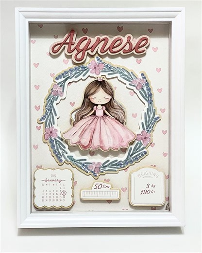 Personalized 3D Birth Picture With LED Name and Birth Data Baby Girl's Bedroom Nursery Christening Gift Personalized Baby Shadow Box - Etsy