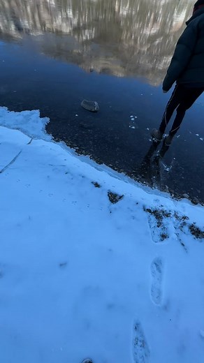 Early on, early off when it’s thin. #icetok #asmr #wildice #foryou | Ice Skating