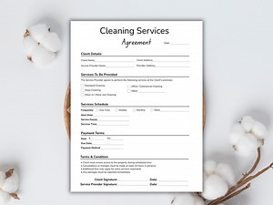Cleaning Service Agreement Template, Cleaning Agreement, Housekeeper Contract, Service Schedule, Cleaning Business Form, Terms & Conditions - Etsy