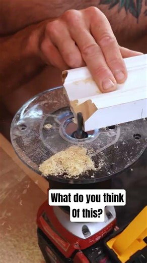 using a router to cope decorative trim before install #homeimprovement #constructionchannel #diy