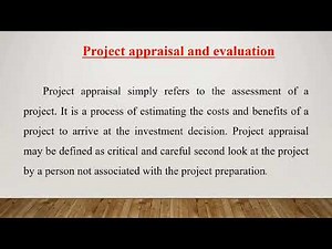 Project appraisal
