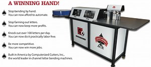 For Sale-Accu-Bend ACE Channel letter Bender/ Norlok 4000 Clincher/5'x10' CNC Accu-Cut Router 65k