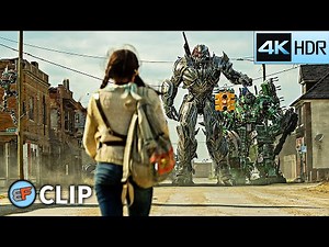 Autobots vs Decepticons - Town Battle Scene | Transformers The Last Knight (2017) 4K HDR Movie Clip