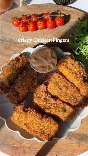 Crispy Chicken Fingers with Raising Cane’s–Style Sauce 🍗#crispychicken #chicken #recipe #foodie