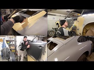 Porsche 18. Preparatory work for painting up to the spray filler. Finally everything is one color