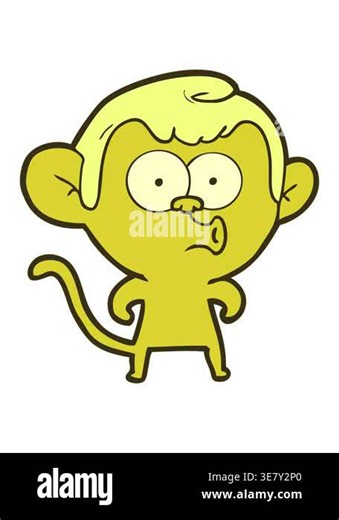 changing color animation of a cartoon hooting monkey Stock Video Footage - Alamy