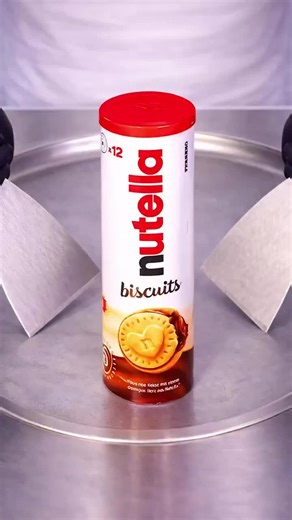 Nutella Biscuits - Ice Cream Rolls | Fast ASMR #icecreamrolls #icecream #nutella