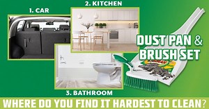 Hands-free brush cleaning made easy in your kitchen, bathroom, car, and more with the Libman Dust Pan and Brush! Where do you find it the hardest to clean? #Libman #LibmanClean #Clean #LibmanLife | The Libman Company