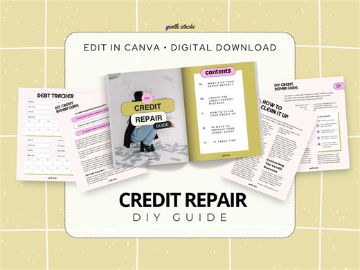 DIY Credit Repair Guide Printable – Fix Credit Fast, Dispute Errors, Improve Score, Budget Trackers, Financial Planner Canva Template - Etsy