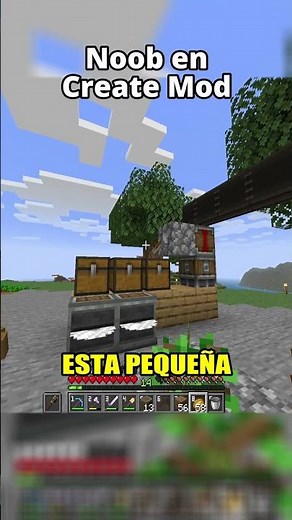 Noob in Create Mod: Wood Farm #minecraft #minecraftshorts