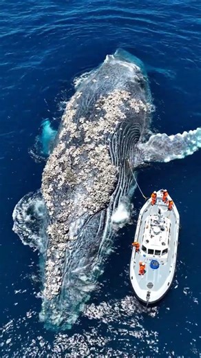 Barnacle-Covered Whale Rescue | Giant Whale Saved by Boat Crew
