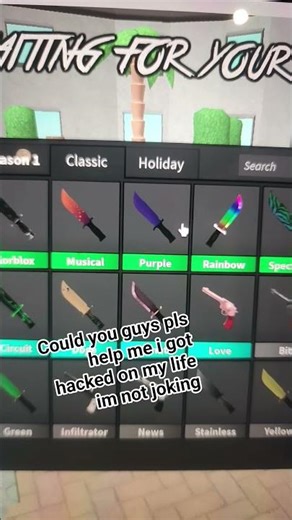 it would be helpful you give me stuff in mm2 #roblox #sad