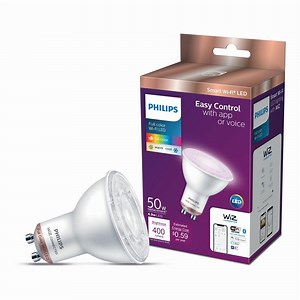 Reviews for Philips 50-Watt Equivalent MR16 LED Smart Wi-Fi Color Changing Light Bulb GU10 Base powered by WiZ with Bluetooth 6500K (2-Pack) | Pg 1 - The Home Depot