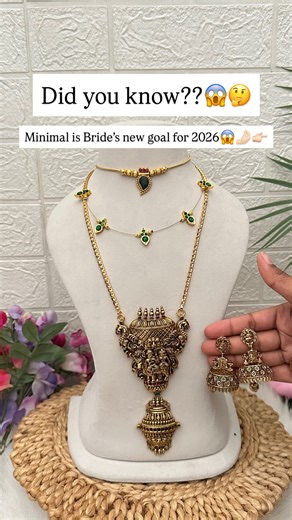 How to buy?? Visit Vrikshamindia.com Shop—-Golden jewelry—-click on pendant chain—-click on Kerala jewelry—-click on invisible neckpiece Celebrate understated elegance with our Minimal Bridal Set, designed for brides who prefer subtle charm over extravagance.😱✨🫶🏼 [minimal bridal set] [lightweight bridal jewellery] [simple bridal jewellery] [elegant bridal set] [south indian bridal jewellery] [traditional bridal accessories] #minimalbridalset #lightweightbridaljewellery #simplebridaljewellery 