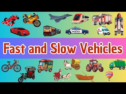 Fast and Slow Vehicles: A Fun Ride for Little Explorers! | Learn with Tiny Tutors TV