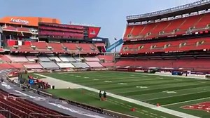 Our first look inside FirstEnergy Stadium as the team takes precautions to protect against COVID. You can see some of the seats have been blocked off. (courtesy: FOX 8's John Telich) | Fox 8 News