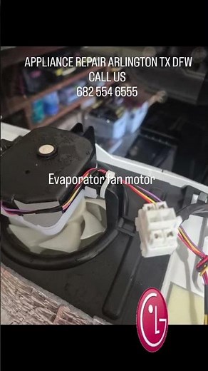 lg refrigerator not cooling bad evaporator fan motor. appliance repair Arlington tx