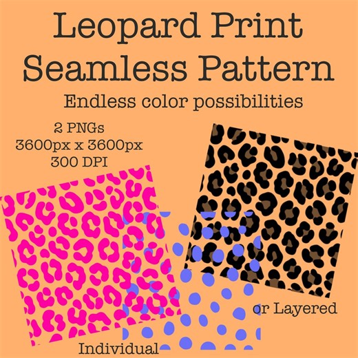 Leopard Seamless Pattern PNG - Etsy