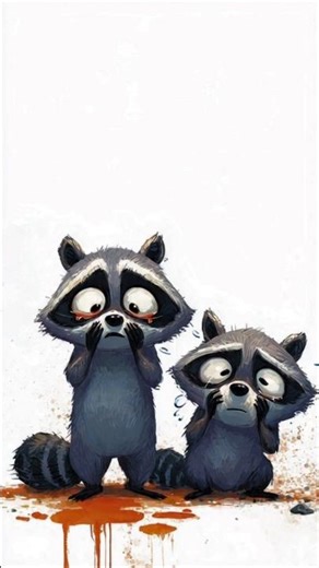 Animated Racoon Friends Enjoying