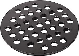Vankey Round cast Iron Bottom fire Grate for Kamado Joe JR High Heat Charcoal Plate Fire Grate Replacement Parts for Kamado Joe Charcoal Grill (7.5 Inch)