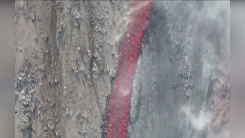 Lava flows down Mount Stromboli volcano in Italy