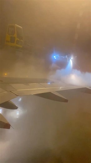 Aircraft Wing De-Icing Before Takeoff