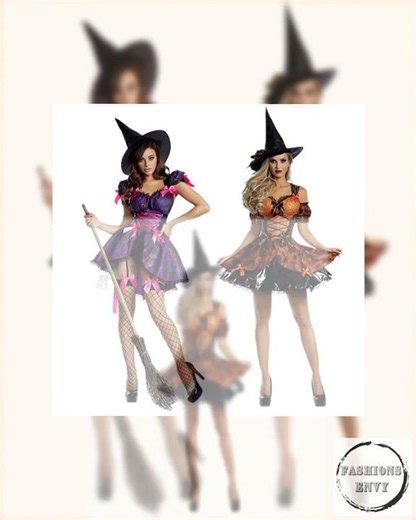 Witch Costume - Halloween Role Play Outfit with Hat